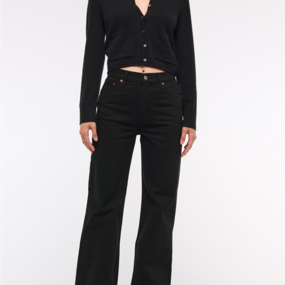 Abercrombie High Rise 90s Relaxed Jean Women's Black Jeans Curve Love